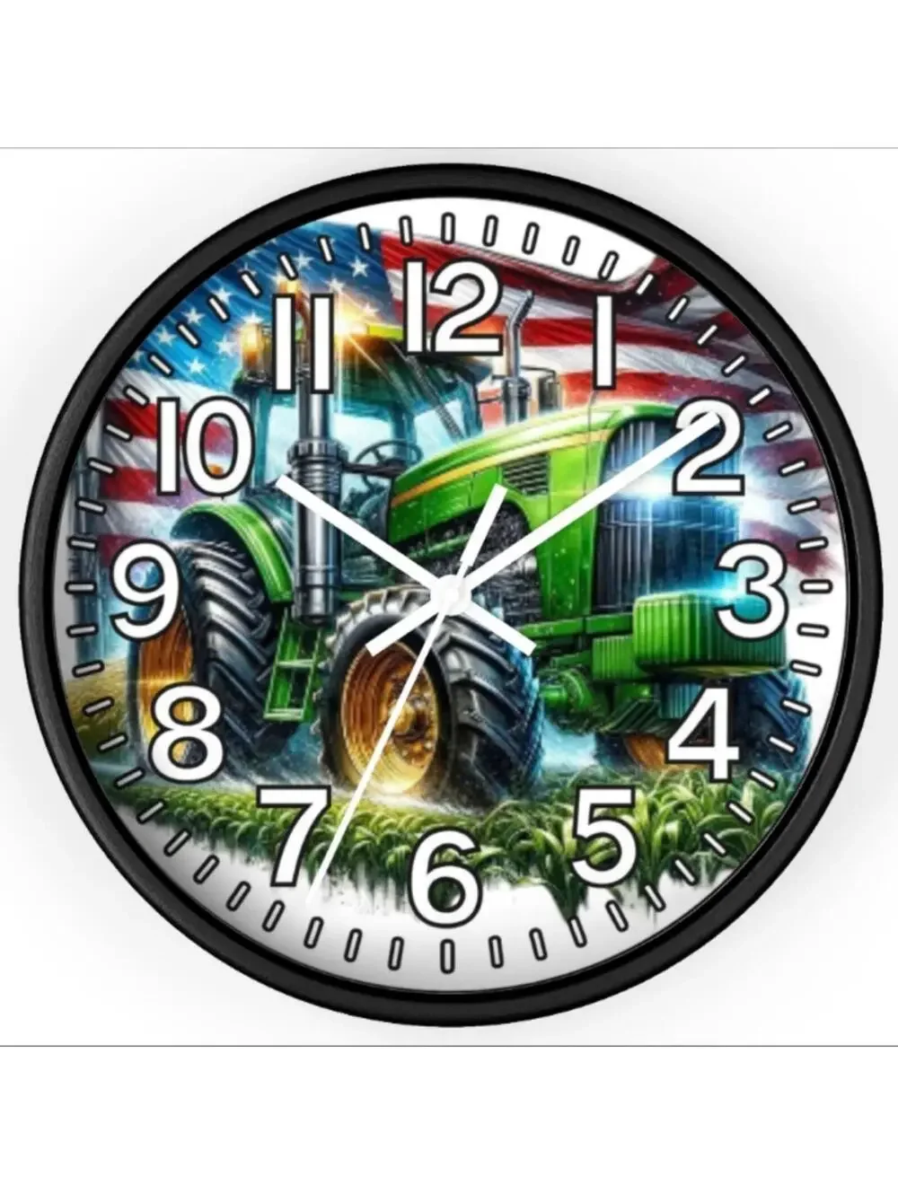 John Deere Tractor Farming Glow In the Dark Wall Clock New!